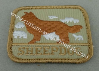 Eco Friendly Custom Embroidery Patches with Polyester yarn / Cotton Yarn metallic thread