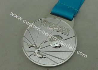 Customized Ribbon Football Awards Medals Full Relief Zinc Alloy
