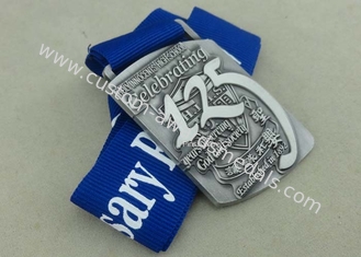 Zinc Alloy Die Casting Medals 3D Awards Sport Medals , Running Marathon Ribbon Enamel Medals