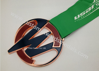 Personalized Ribbon Awards Medals Die Casting Soft Enamel Inner Cut