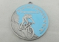 Bike Sport Enamel Medal Brass Stamped With Antique Silver Plating