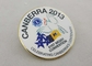 Canberra Imitation Brass Hard Enamel Lapel Pin Custom with CMYK Printing